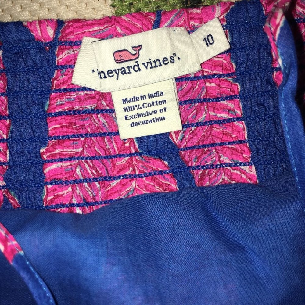 Vineyard Vines Palm Print Blue Maxi Dress 10 - Picture 5 of 6